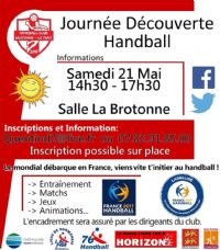 Journée Découverte Handball. Le samedi 21 mai 2016 à Notre-Dame-De-Bliquetuit. Seine-Maritime.  14H45